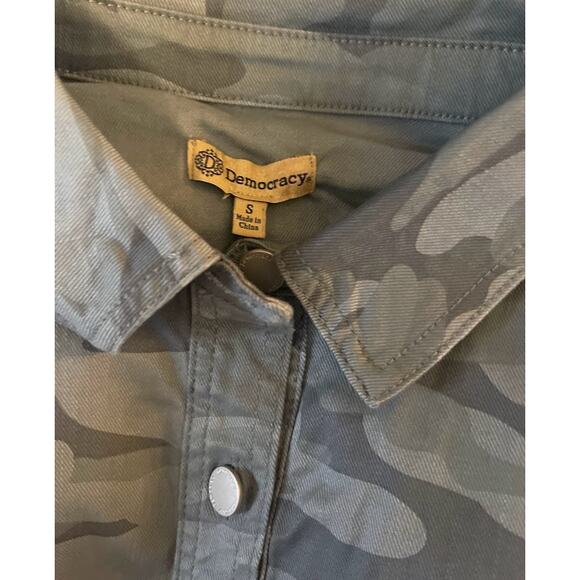 Democracy Crop Twill Jacket Dusty Slate Size Small NWT - Picture 7 of 8